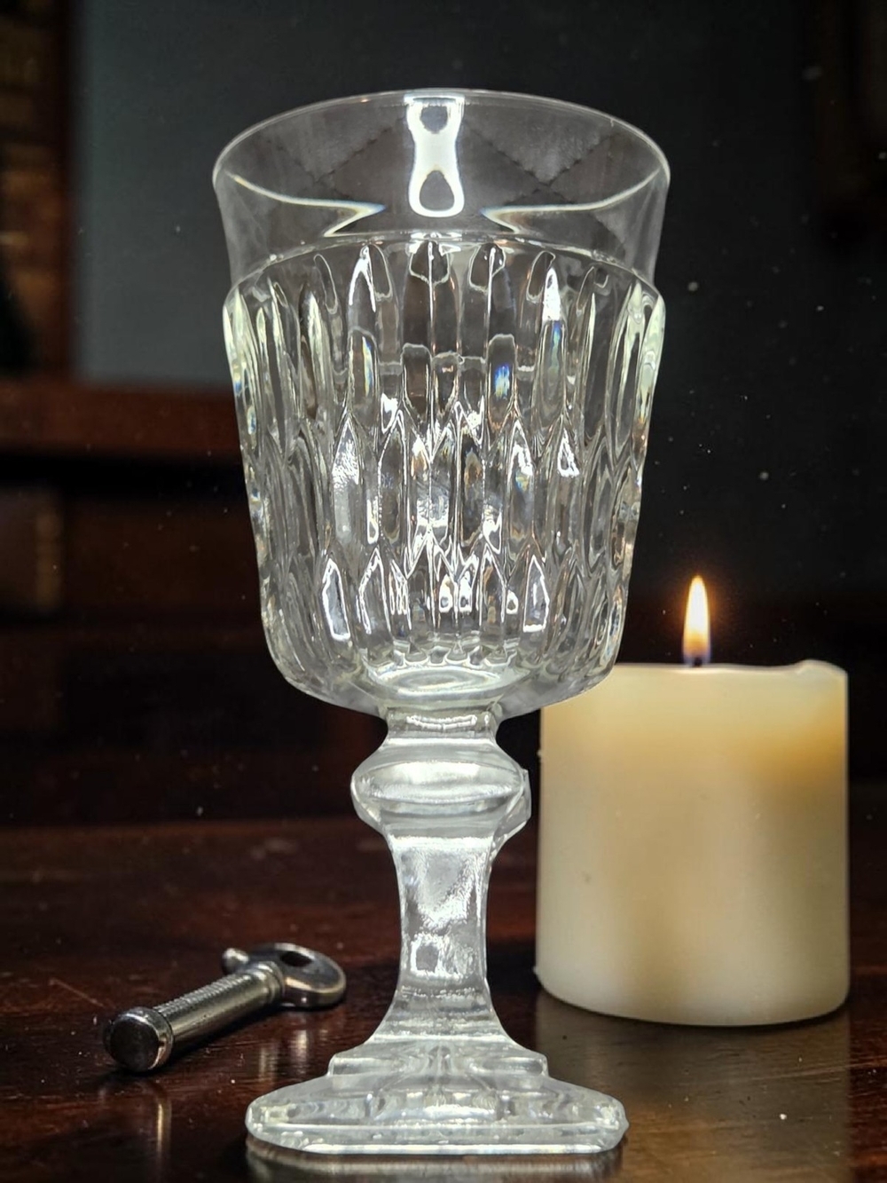 Set Of 4 Indiana Glass Mt. Vernon Clear Wine Goblets ♡ - Picture 4 of 8